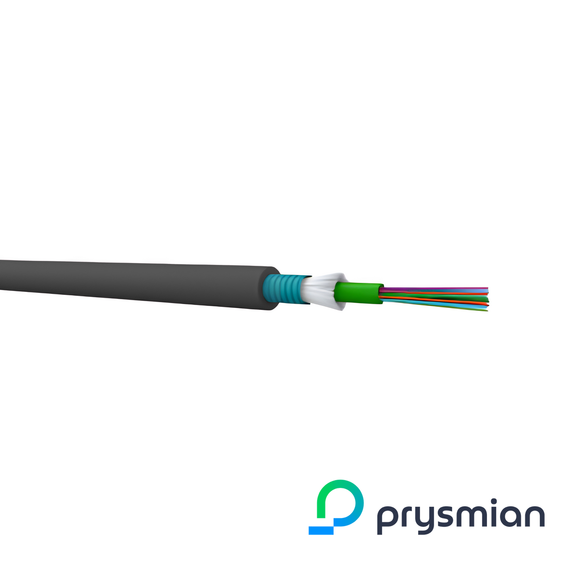Prysmian OM3 8 Core Loose Tube Cable, CST Armour, B2ca, Black