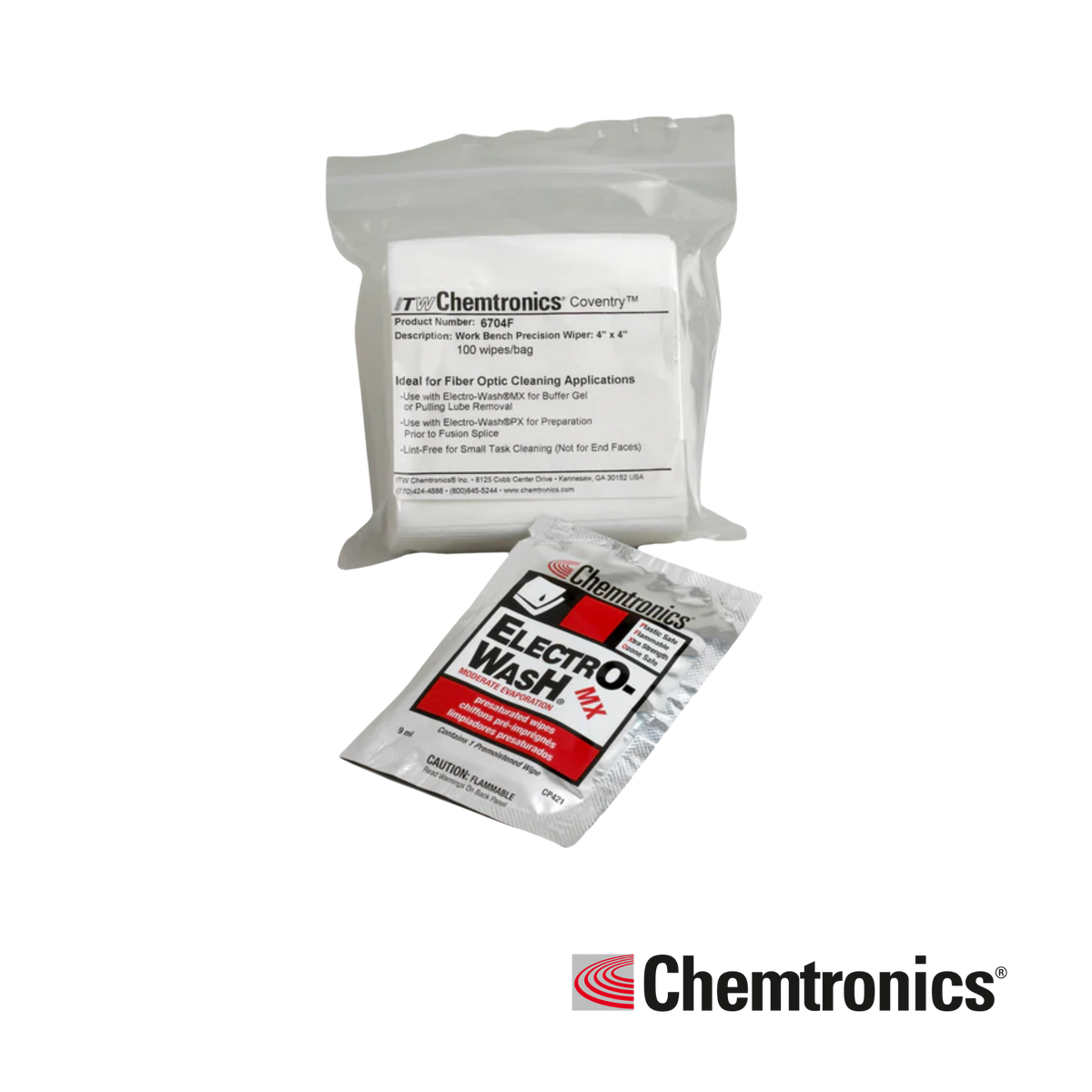 Image of Chemtronics Dry Coventry Econowipes (100) (CM-6704F)