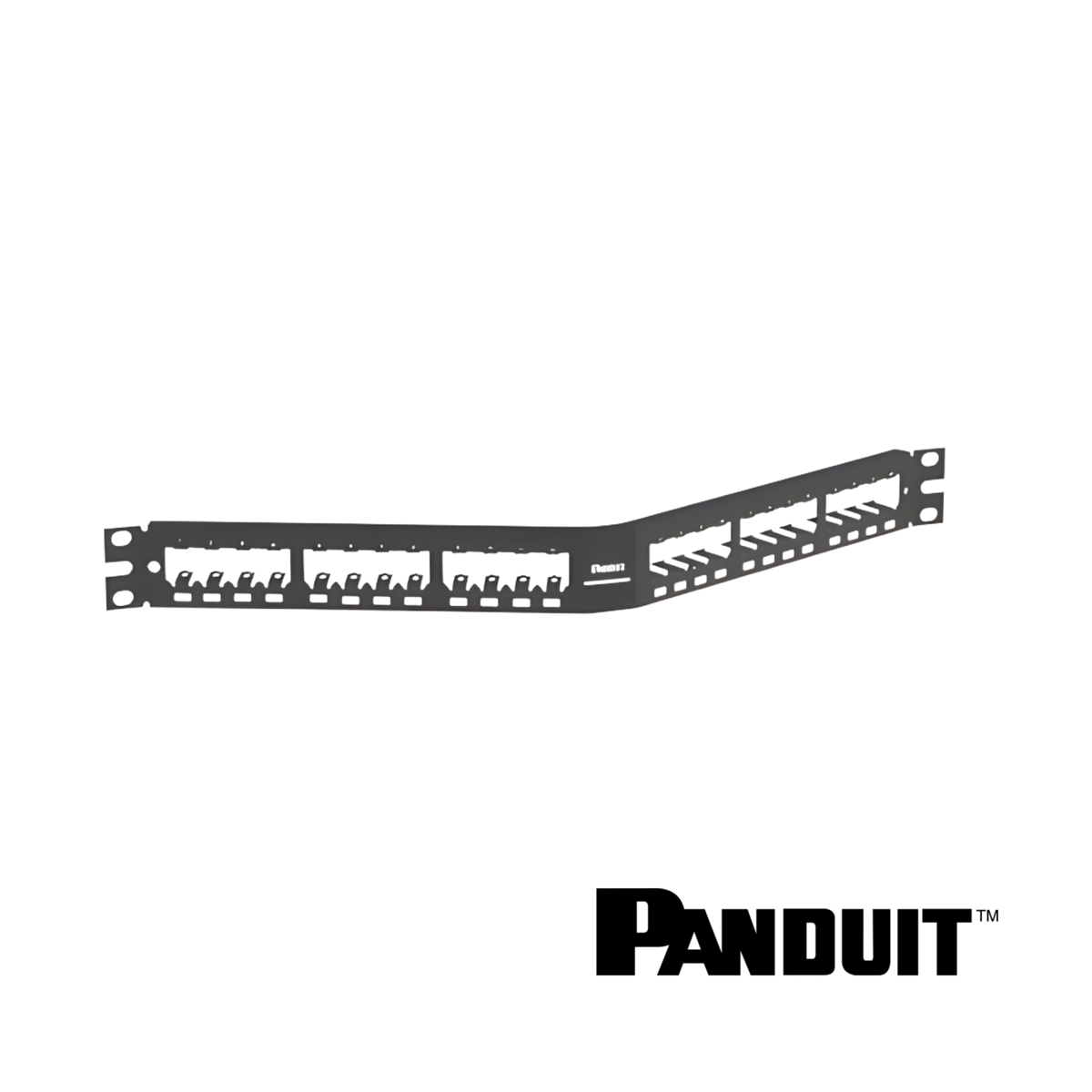 Image of PANDUIT Mini-Com® Modular 24-Port Patch Panel | Angled | Unloaded 1RU (PT-CPA24BLY)