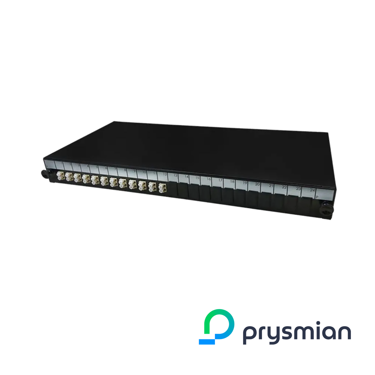 Image of PRYSMIAN Fibre LC Panel | Multi Mode | 12 Way | 1U | 6 x Duplex Beige Adaptors | 1 x 24F Splice Cassette (YPPBP03291)