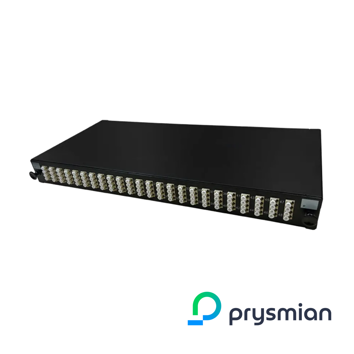 PRYSMIAN Fibre LC Panel | Multi Mode | 96 Way | 1U | 24 x Quad Beige Adaptors | 4 x 24F Splice Cassette