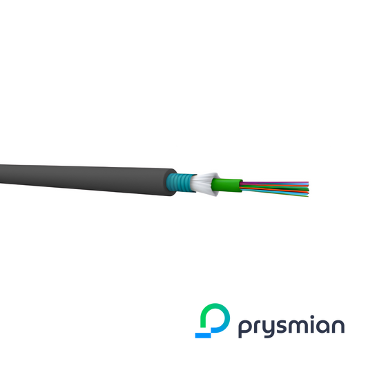 Prysmian OM3 8 Core Loose Tube Cable, CST Armour, B2ca, Black