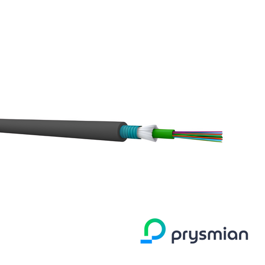 Prysmian OM3 12 Core Loose Tube Cable, CST Armour, B2ca, Black