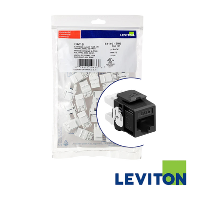 Image of LEVITON Atlas X1 Cat6A Quickport Jack | UTP (BR-6AUJK-RE6)
