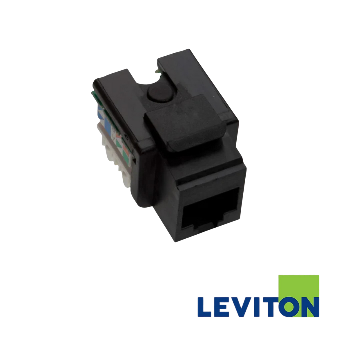 Image of LEVITON 10Gplus Cat6A LSA Style Snap-in Jack | Unshielded | Black (BR-AC6JAKU0K2)