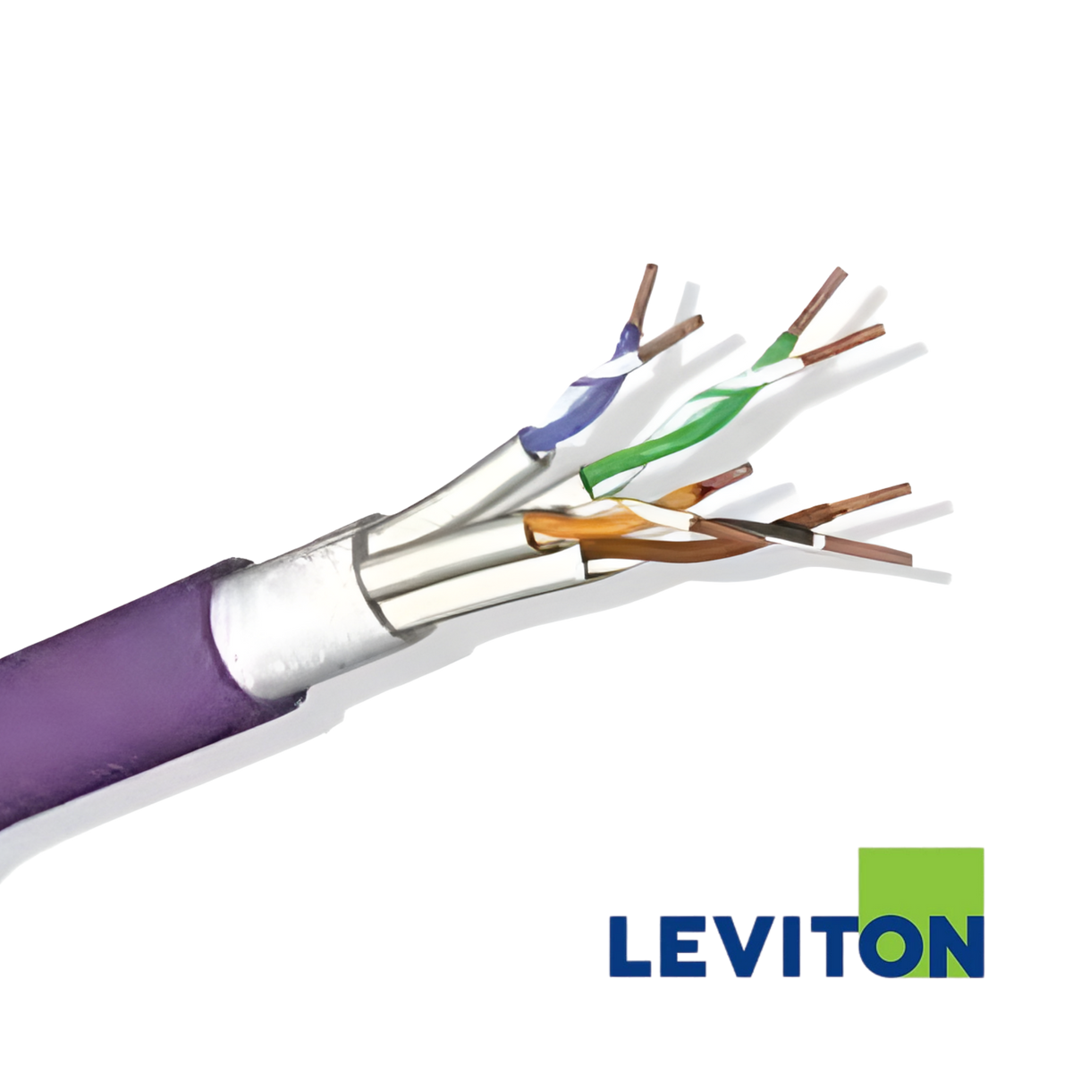 Image of LEVITON Cat6A 23AWG U/FTP Cable | Violet | 305M | Eca (BR-AC6U-FTP-HF1-ECA-RLX-305VT)
