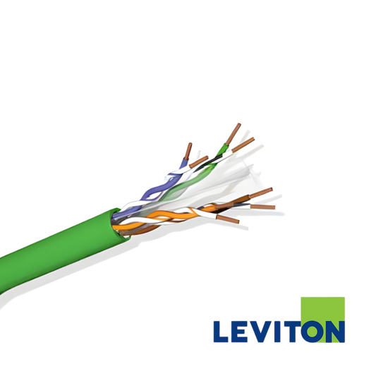 Image of LEVITON Cat6 23AWG U/UTP Cable | Green | 305M | Cca (BR-C6U-CCA-RLX-305GN)