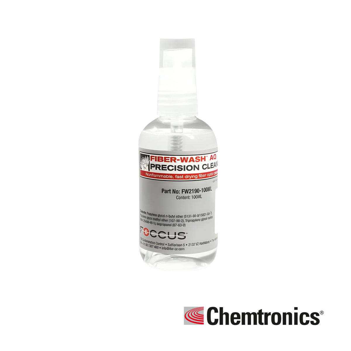 Image of Chemtronics Fiberwash AQ Precision Fibre Optic Cleaner (100ml) (CM-FW2190-100ML)