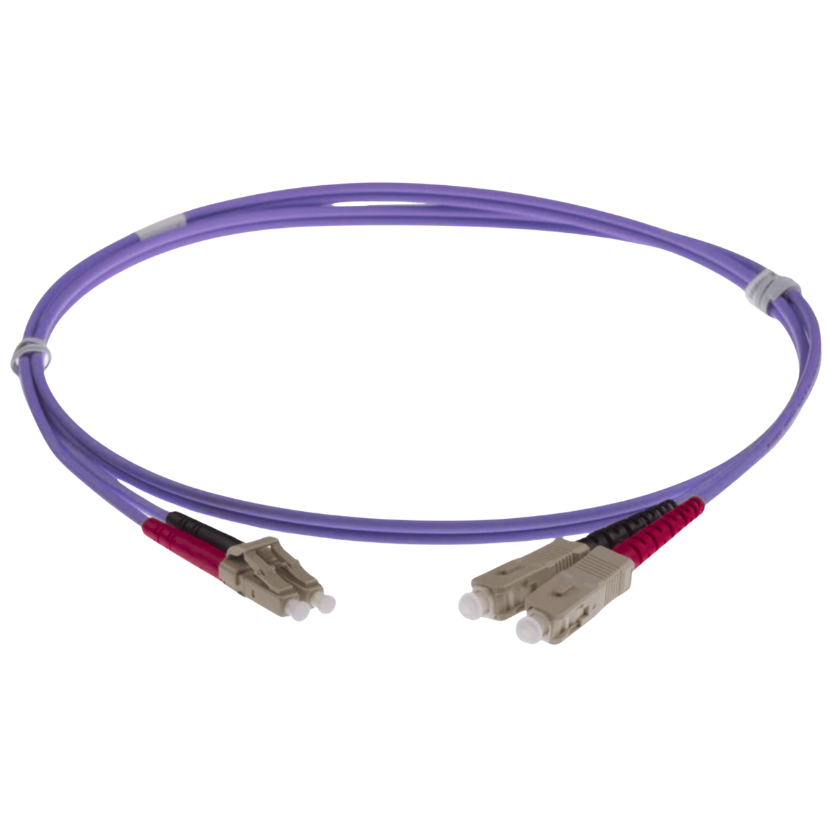 Image of NENCO OM4 DUPLEX FIBRE OPTIC PATCH CORD | Selector | Heather/Violet (LC-SC OM4 DUPLEX FIBRE OPTIC PATCH CORD HEATHER VIOLET)