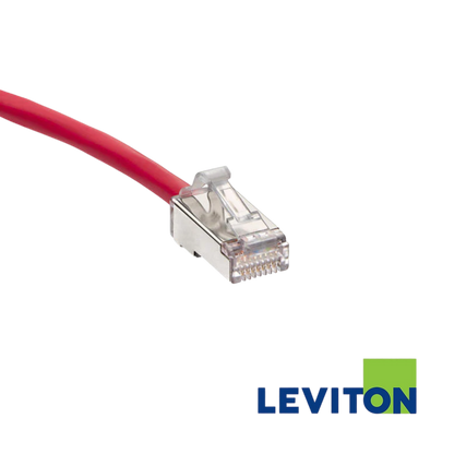 Image of LEVITON Cat 6A U/FTP High-Flex Patch Cord (LEVITON Cat 6A UFTP High-Flex Patch Cord Red)
