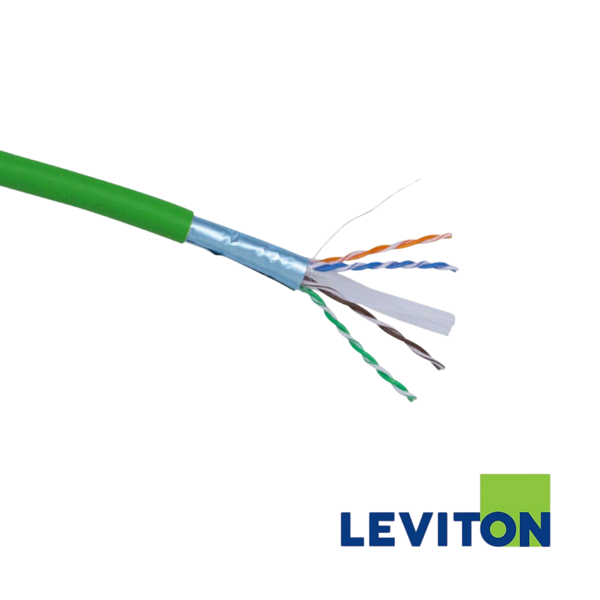 LEVITON Cat6A 23AWG F/FTP Cable | Green | 500M | Cca