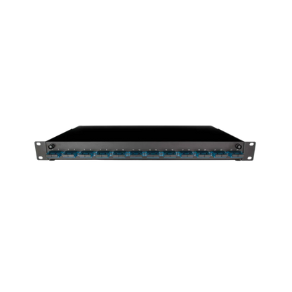 Image of Front Sliding Fibre Optic Patch Panels | 1RU | Selector (PAT-12-SCD-08-SM-BK-SFE)