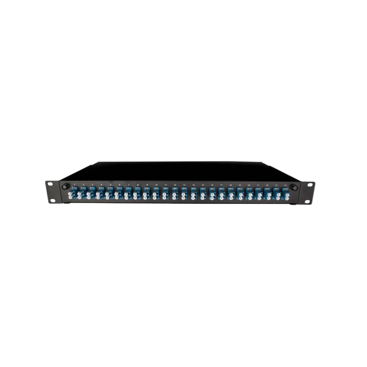Image of Front Sliding Fibre Optic Patch Panels | 1RU | Selector (PAT-24-LCD-S-12-SM-BK-SFE)