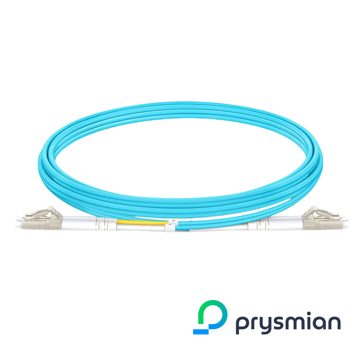 PRYSMIAN Fibre Patch Cord | 50/125 OM4 | LC to LC Duplex| Aqua (Length Selector)