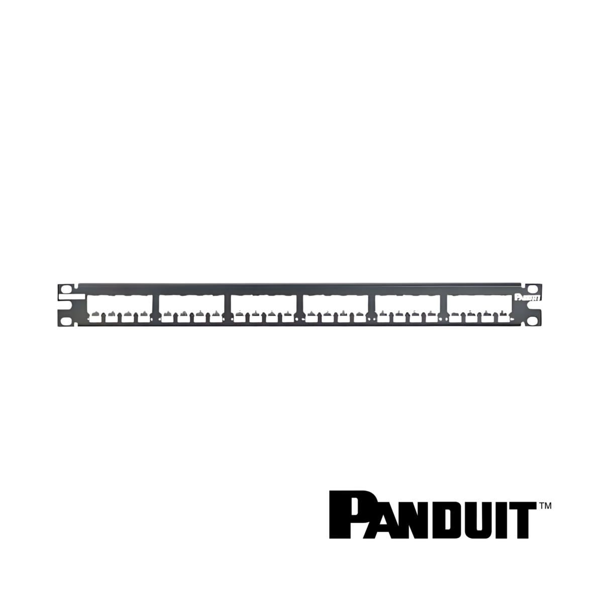 Image of PANDUIT Mini-Com® All Metal Modular 24-Port Patch Panel | 1RU (PT-CP24BLY)