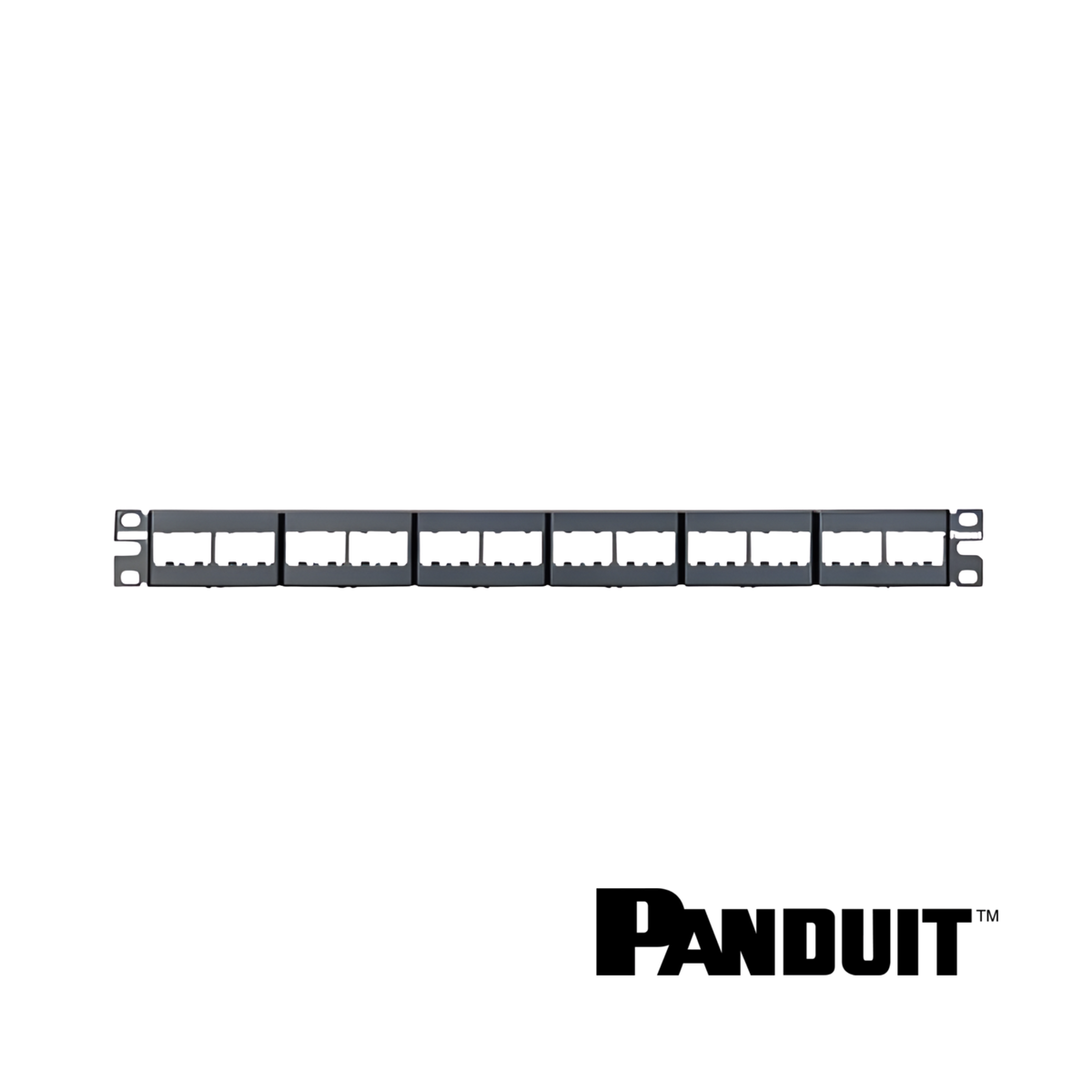 Image of PANDUIT Mini-Com® Modular 24-Port Patch Panel | With Faceplate | Unloaded | 1RU (PT-CPP24WBLY)
