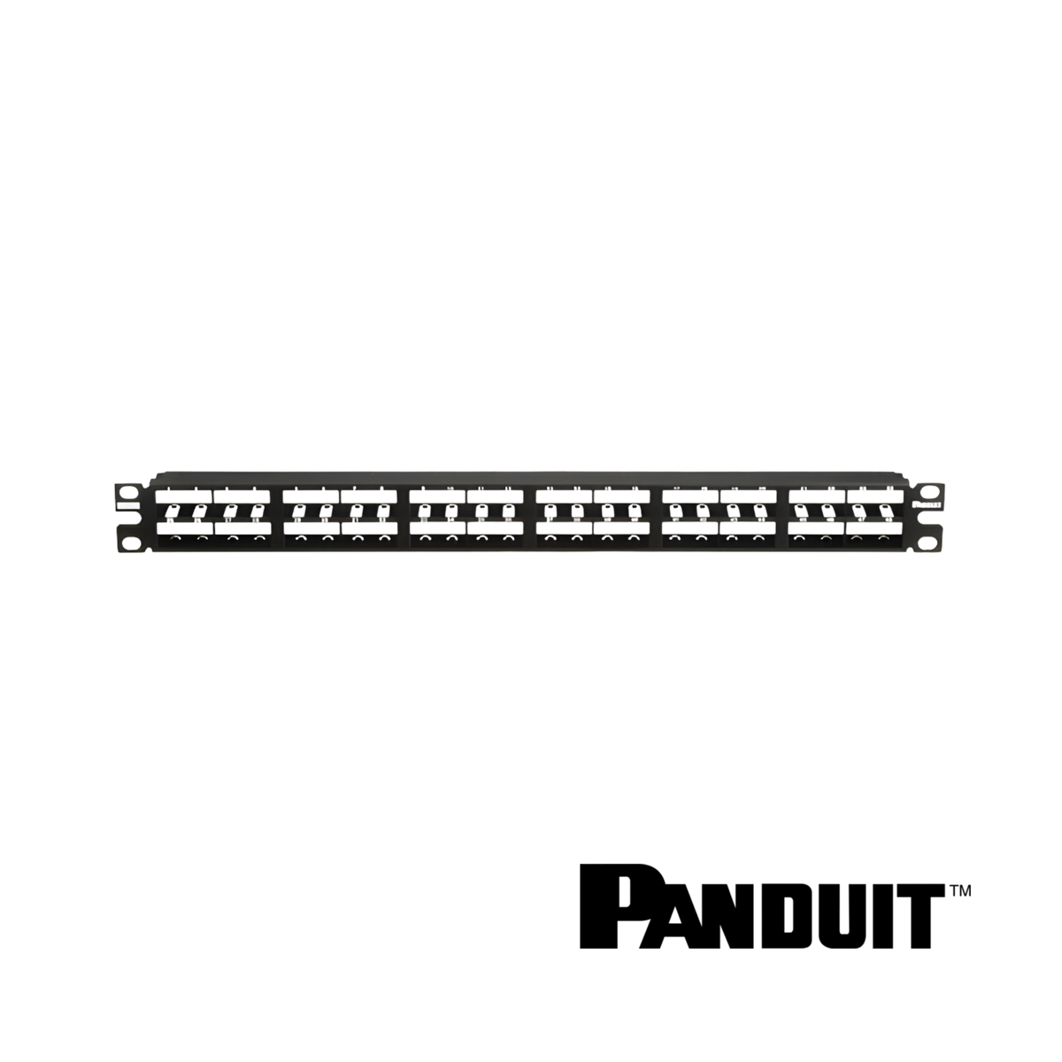 Image of PANDUIT Mini-Com® Modular 48-Port Patch Panel | Unloaded | High Density | 1RU (PT-CPP48HDWBLY)