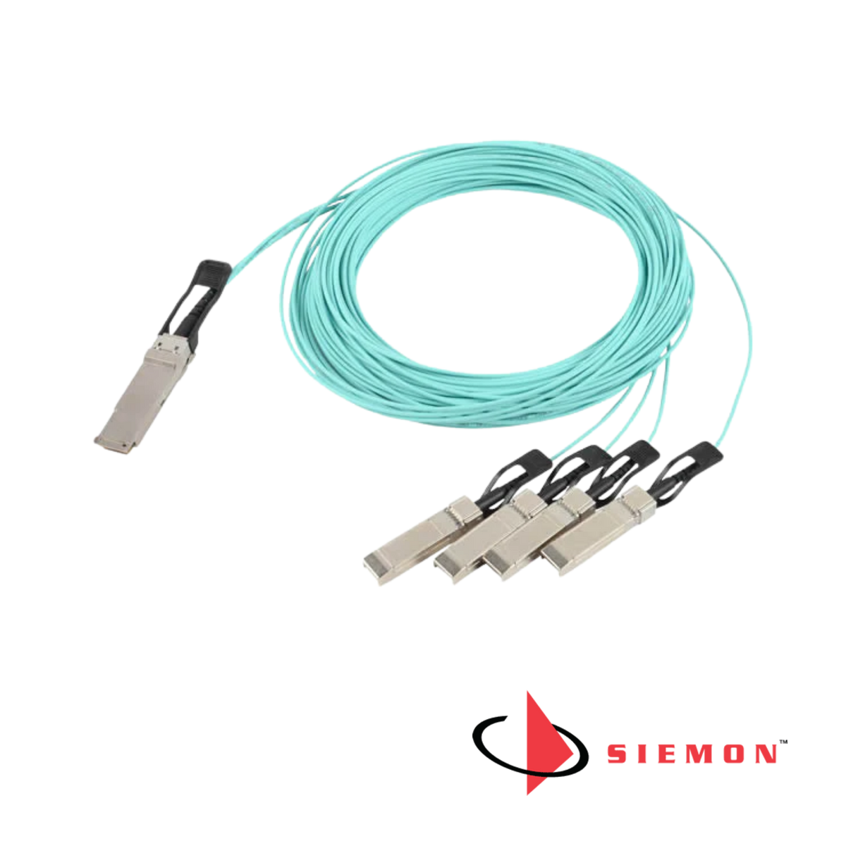 Siemon 4x25Gb/s AOC, QSFP28 High Speed Interconnect, Breakout Active Optical Cable