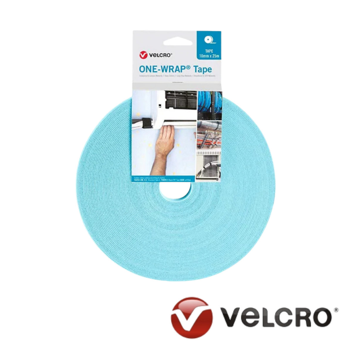 Image of Velcro Tape 10mm One Wrap 25m Roll Aqua (VOWT1025AQ)